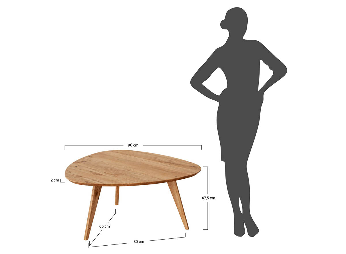 Oval oak coffee table 95x96 cm Orbetello