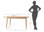 Round oak table 110 cm to 160 cm extendable Orbetello