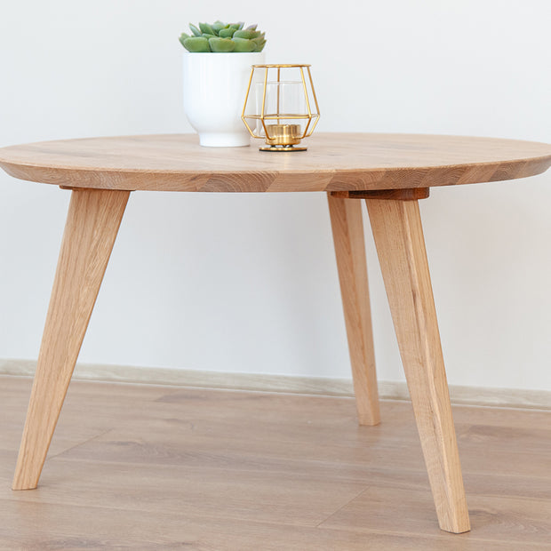 Round oak coffee table 70 cm Orbetello
