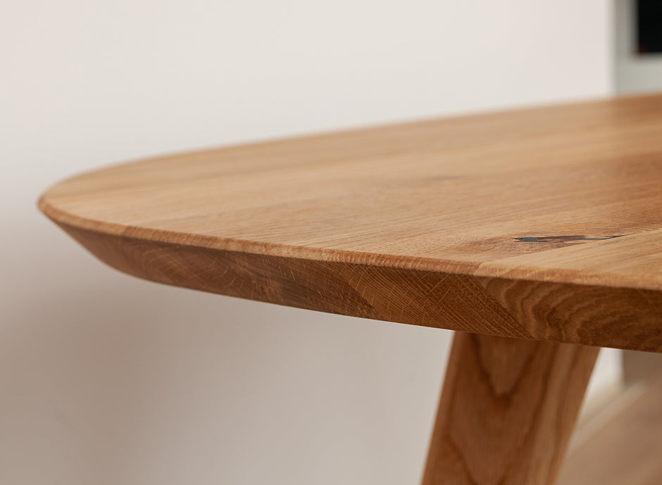 Oval oak coffee table 95x96 cm Orbetello