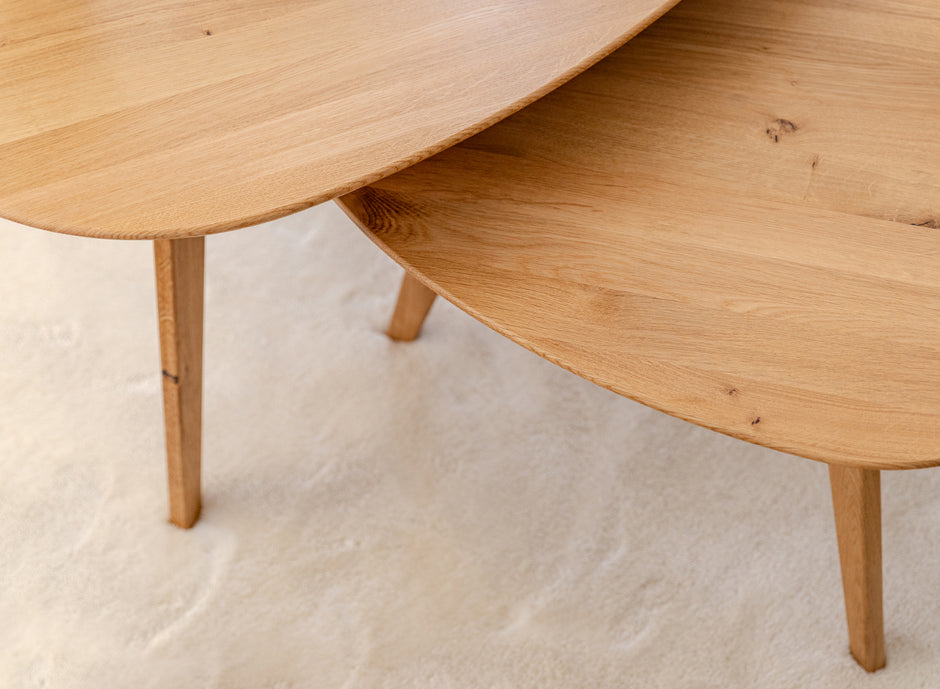 Oval oak coffee table 95x96 cm Orbetello