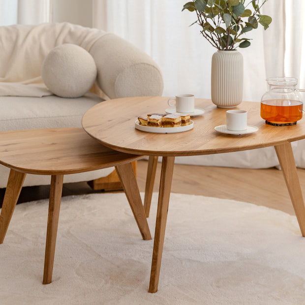 Oval oak coffee table 95x96 cm Orbetello