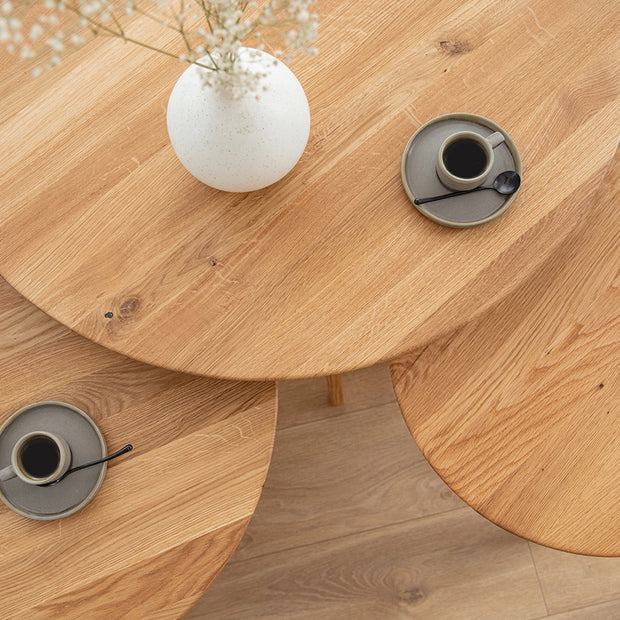 Round oak coffee table 50 cm Orbetello