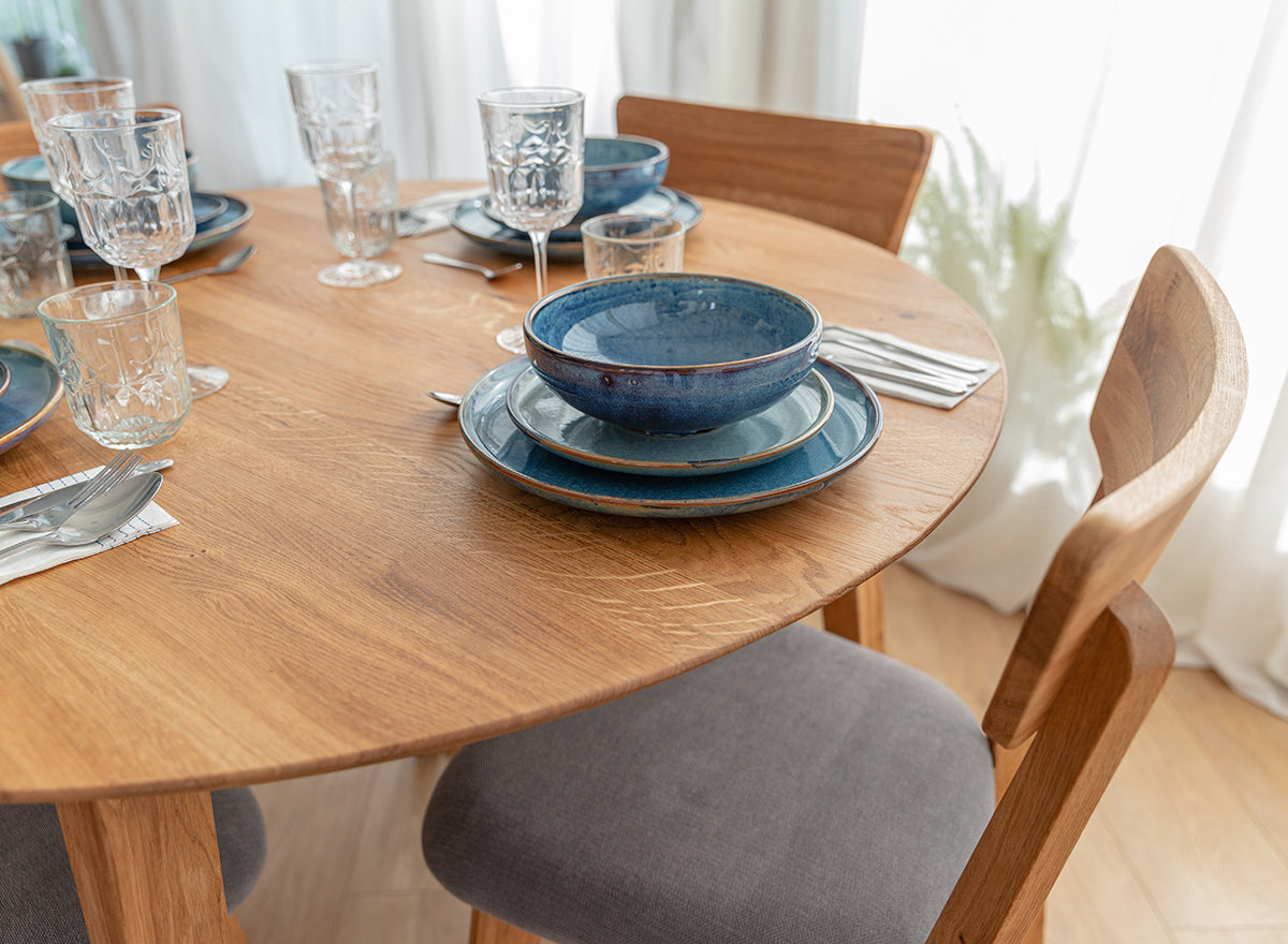 Round oak table 110 cm Orbetello