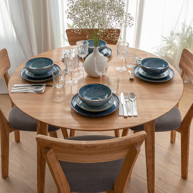 Round oak table 90 cm Orbetello