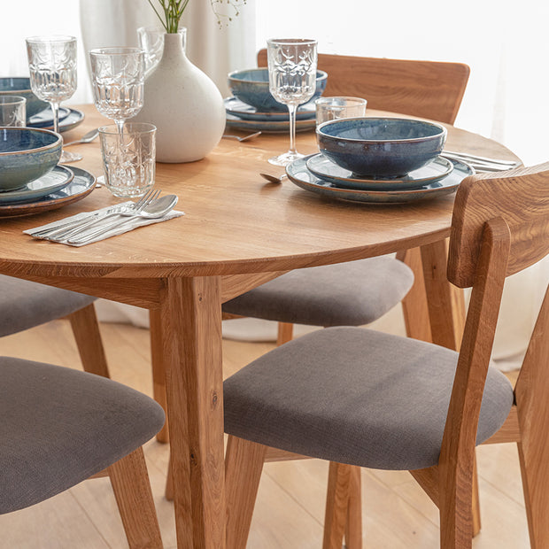 Round oak table 110 cm Orbetello