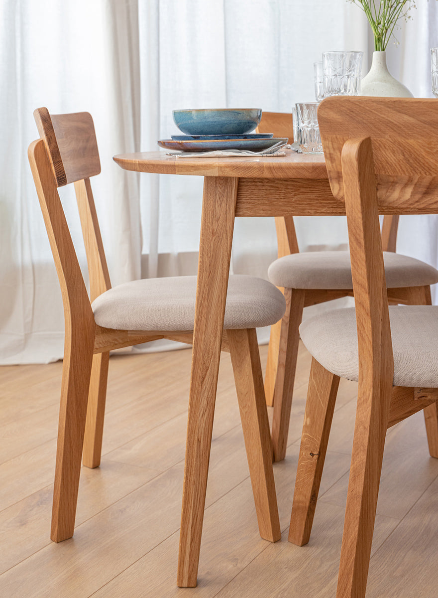 Round oak table 110 cm Orbetello