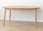 Round oak table 110 cm to 160 cm extendable Orbetello