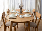 Round oak table 110 cm to 160 cm extendable Orbetello