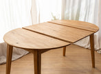 Round oak table 110 cm to 160 cm extendable Orbetello