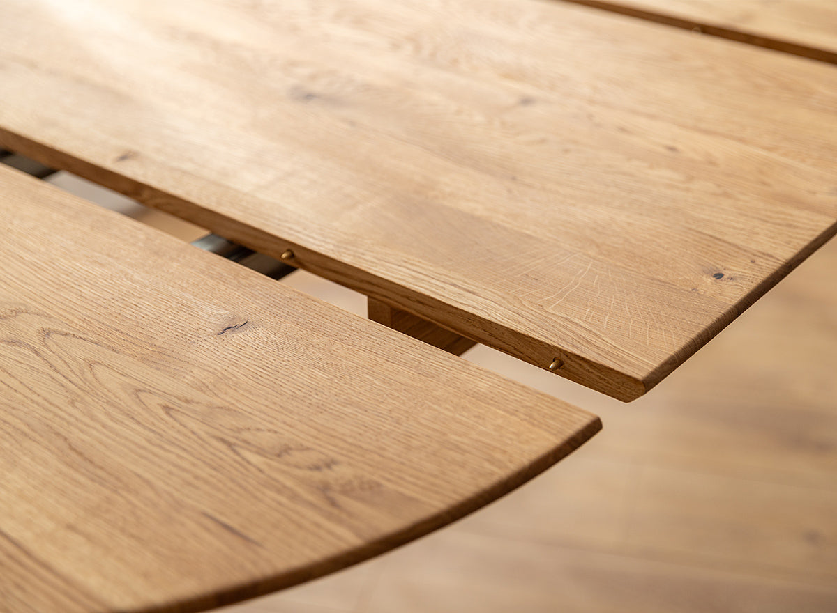 Round oak table 110 cm to 160 cm extendable Orbetello