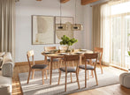 Round oak table 110 cm to 160 cm extendable Orbetello
