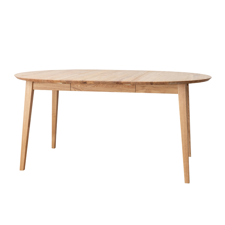 Round oak table 110 cm to 160 cm extendable Orbetello